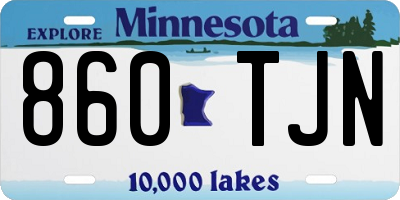 MN license plate 860TJN