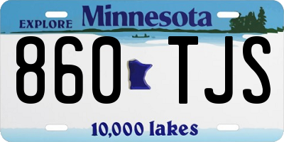 MN license plate 860TJS