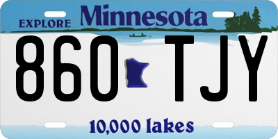 MN license plate 860TJY