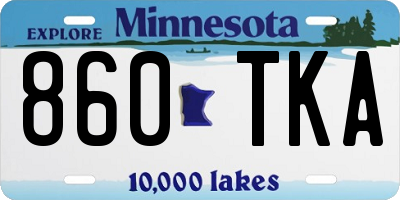 MN license plate 860TKA
