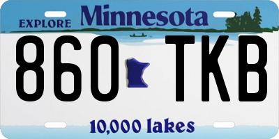 MN license plate 860TKB