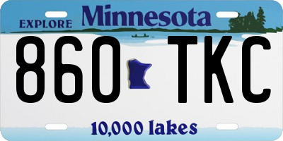 MN license plate 860TKC