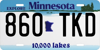 MN license plate 860TKD