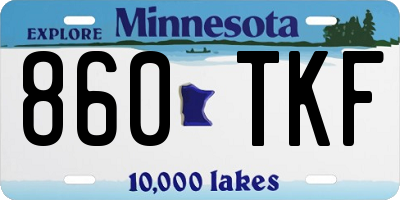 MN license plate 860TKF