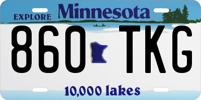 MN license plate 860TKG