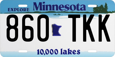 MN license plate 860TKK