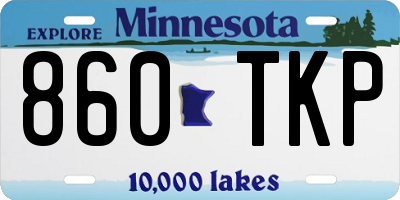 MN license plate 860TKP