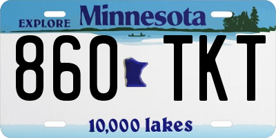 MN license plate 860TKT