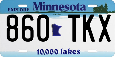 MN license plate 860TKX