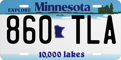 MN license plate 860TLA