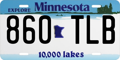 MN license plate 860TLB