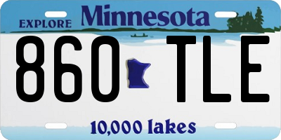 MN license plate 860TLE