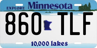 MN license plate 860TLF
