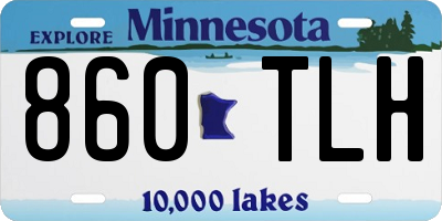 MN license plate 860TLH
