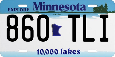 MN license plate 860TLI