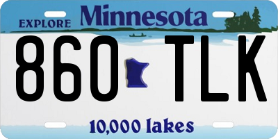 MN license plate 860TLK