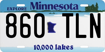 MN license plate 860TLN