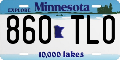 MN license plate 860TLO