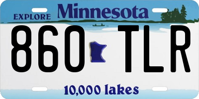 MN license plate 860TLR