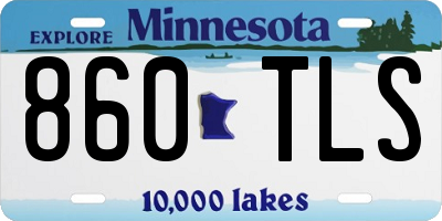 MN license plate 860TLS