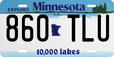 MN license plate 860TLU