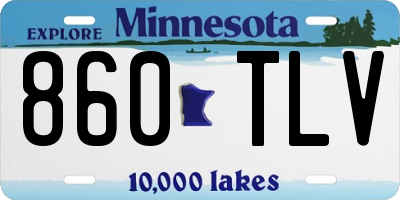 MN license plate 860TLV