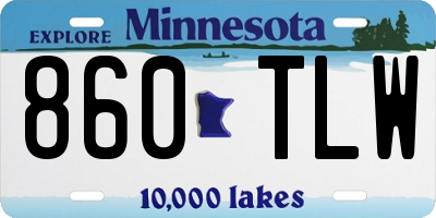 MN license plate 860TLW