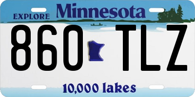 MN license plate 860TLZ