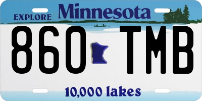 MN license plate 860TMB