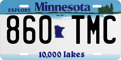 MN license plate 860TMC