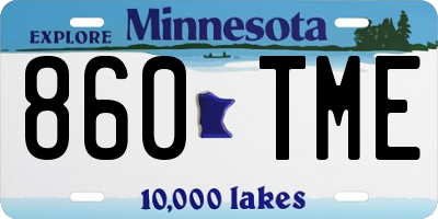 MN license plate 860TME