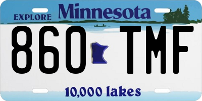 MN license plate 860TMF