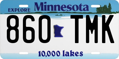 MN license plate 860TMK