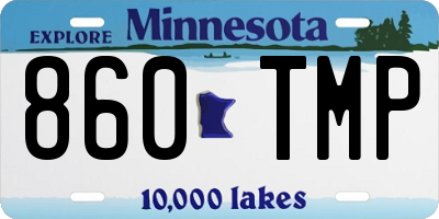 MN license plate 860TMP