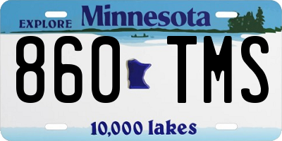 MN license plate 860TMS