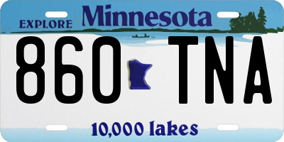 MN license plate 860TNA
