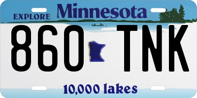 MN license plate 860TNK