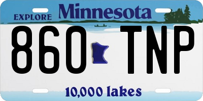 MN license plate 860TNP