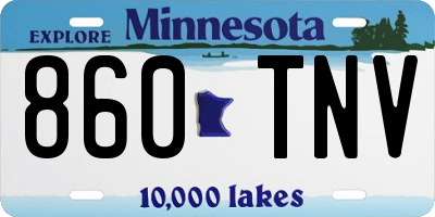 MN license plate 860TNV