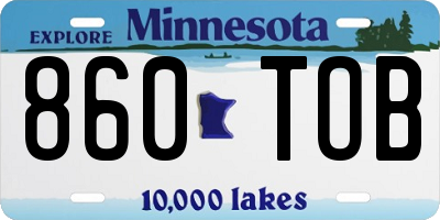 MN license plate 860TOB