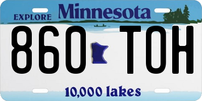 MN license plate 860TOH