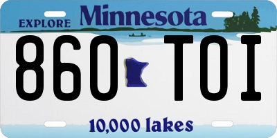 MN license plate 860TOI