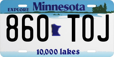 MN license plate 860TOJ