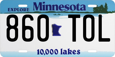 MN license plate 860TOL