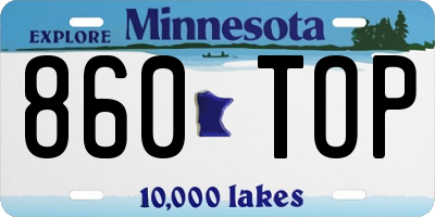 MN license plate 860TOP