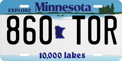 MN license plate 860TOR