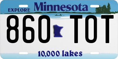 MN license plate 860TOT