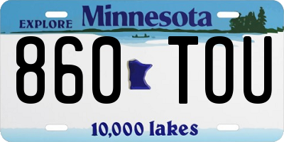 MN license plate 860TOU
