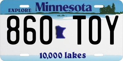 MN license plate 860TOY