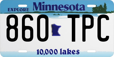 MN license plate 860TPC